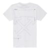 Camiseta de pantalones cortos para hombre con logo sin terminar, color blanco