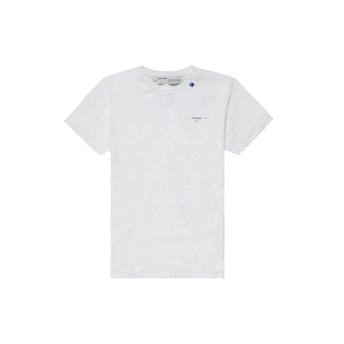 Camiseta de pantalones cortos para hombre con logo sin terminar, color blanco