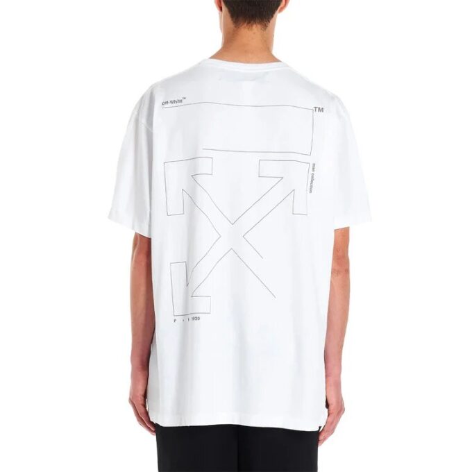 Camiseta de pantalones cortos para hombre con logo sin terminar, color blanco