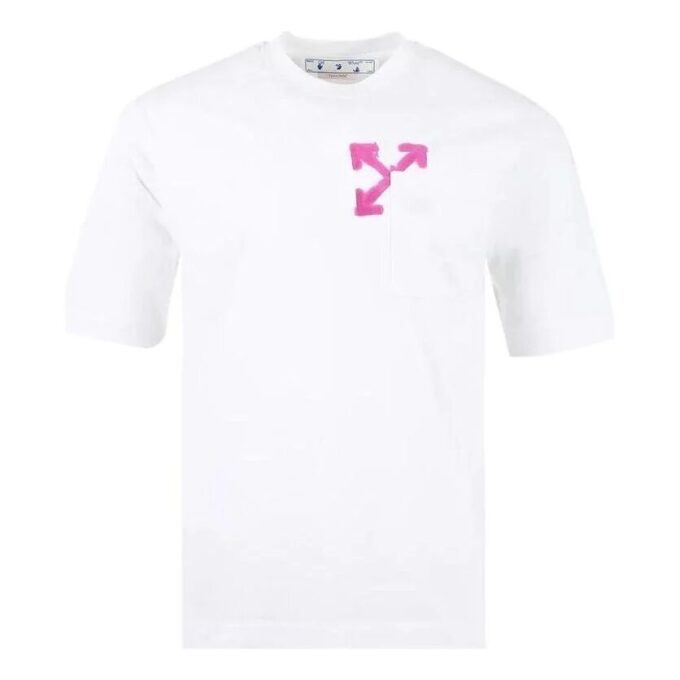 Camiseta de skate con bolsillo y diseño de flecha «Blanco/Púrpura»