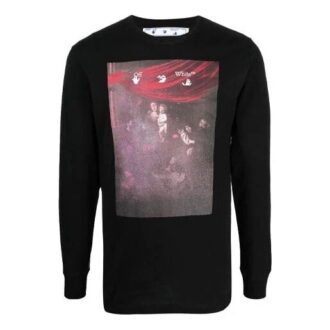 Camiseta deportiva de manga larga con logo estampado, color negro, colección primavera-verano 2021