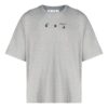 Camiseta gris de hombre Off-White FW21 con estampado del logotipo, pantalones cortos y corte holgado