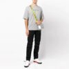 Camiseta gris de hombre Off-White FW21 con estampado del logotipo, pantalones cortos y corte holgado