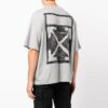 Camiseta gris de hombre Off-White FW21 con estampado del logotipo, pantalones cortos y corte holgado