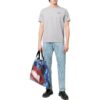 Camiseta gris de manga corta con cuello redondo y estampado de logotipo Off-White para hombre, colección SS22