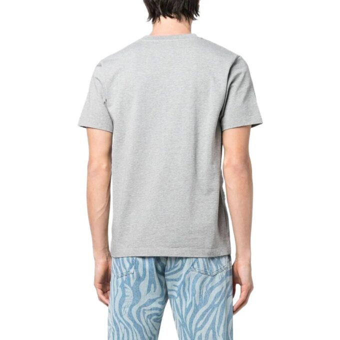Camiseta gris de manga corta con cuello redondo y estampado de logotipo Off-White para hombre, colección SS22