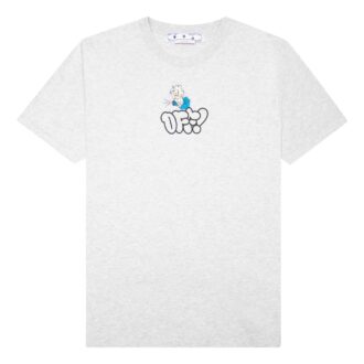 Camiseta gris de manga corta con cuello redondo y estampado del logotipo Alphabet de Off-White para hombre, colección SS22