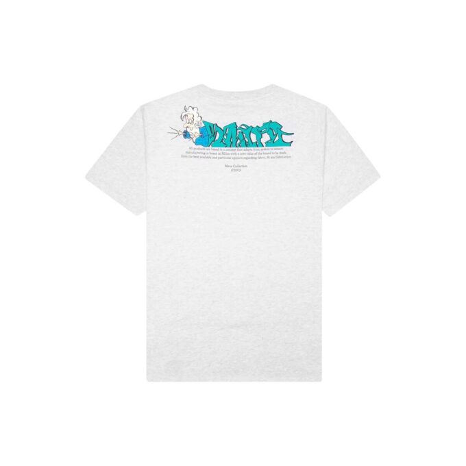 Camiseta gris de manga corta con cuello redondo y estampado del logotipo Alphabet de Off-White para hombre, colección SS22