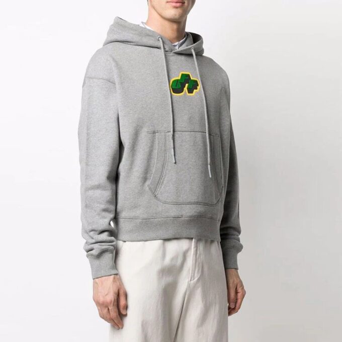 Camiseta gris de manga corta para hombre Off-White con estampado de letras y flecha en la espalda, colección FW21