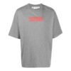 Camiseta gris de manga corta y cuello redondo con eslogan impreso Off-White para hombre, colección Otoño-Invierno 2022, versión estándar