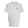Camiseta gris de Off-White para hombre, colección FW21, con estampado del logotipo, cuello redondo, pantalones cortos y corte holgado