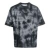Camiseta gris de Off-White para hombre, colección FW22, cuello redondo, pantalones cortos, corte holgado y estampado Tie Dye con logotipo