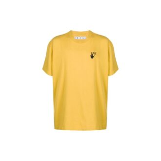Camiseta holgada de manga corta con estampado de flechas, color amarillo