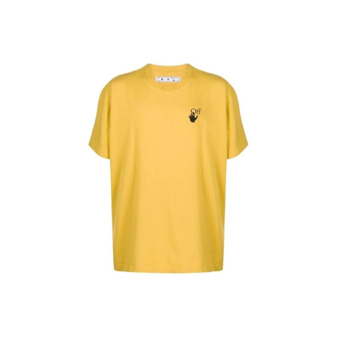 Camiseta holgada de manga corta con estampado de flechas, color amarillo