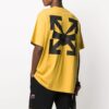 Camiseta holgada de manga corta con estampado de flechas, color amarillo