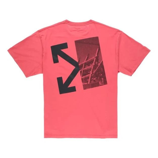 Camiseta holgada de manga corta Splitted Arrows, talla grande, color rojo