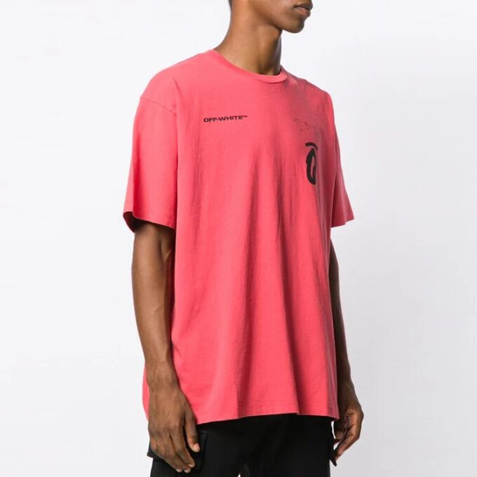 Camiseta holgada de manga corta Splitted Arrows, talla grande, color rojo