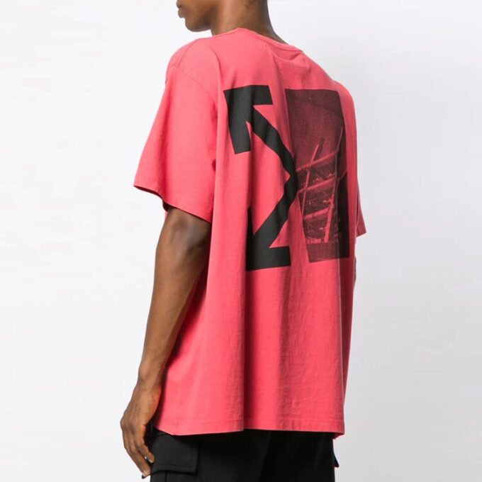 Camiseta holgada de manga corta Splitted Arrows, talla grande, color rojo