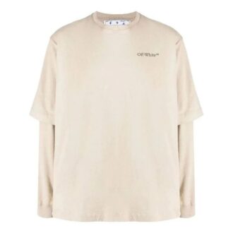 Camiseta holgada de manga larga con estampado en la espalda Off-White para hombre, colección primavera-verano 2022
