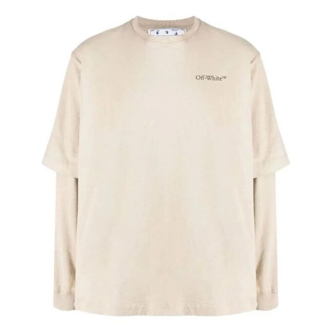Camiseta holgada de manga larga con estampado en la espalda Off-White para hombre, colección primavera-verano 2022