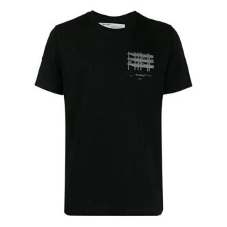 Camiseta industrial de manga corta para hombre con logo, corte normal
