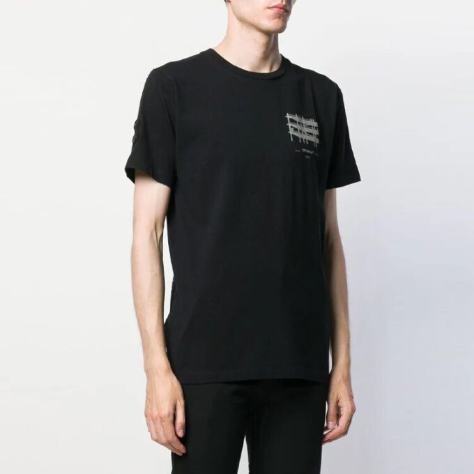 Camiseta industrial de manga corta para hombre con logo, corte normal