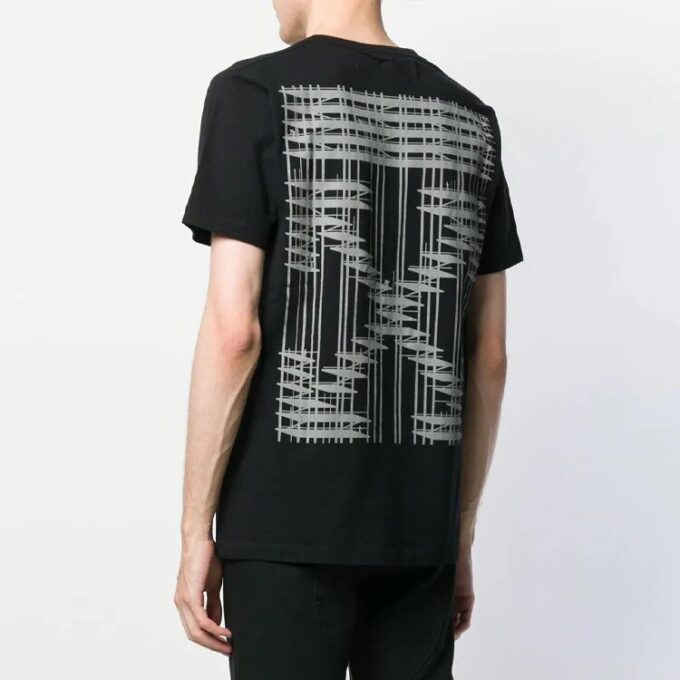 Camiseta industrial de manga corta para hombre con logo, corte normal