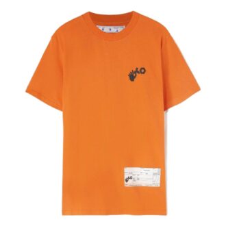 Camiseta naranja de manga corta con cuello redondo y estampado de logotipo de Off-White Men’s x Teenage Engineering Crossover SS22