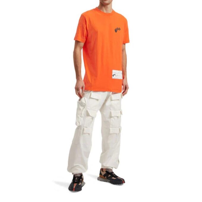 Camiseta naranja de manga corta con cuello redondo y estampado de logotipo de Off-White Men’s x Teenage Engineering Crossover SS22