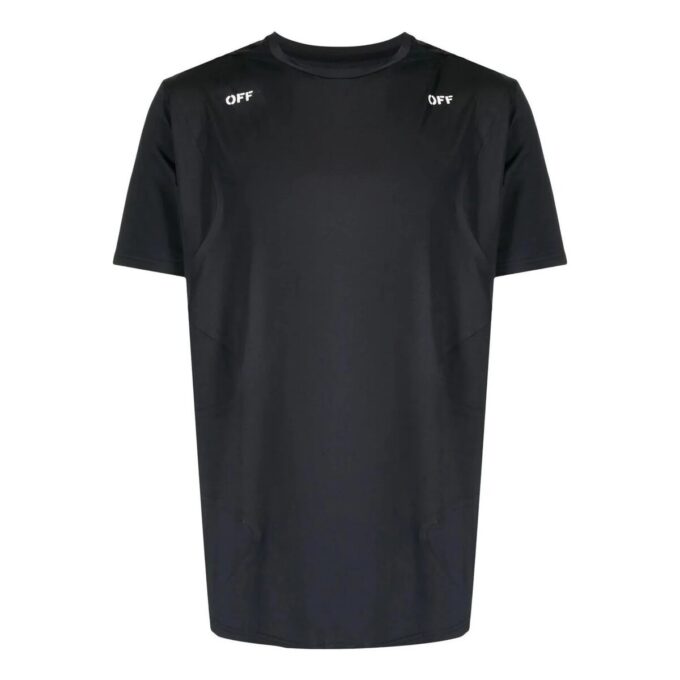 Camiseta negra de manga corta con cuello redondo y estampado de flechas para hombre de Off-White