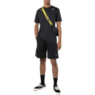 Camiseta negra de manga corta con cuello redondo y estampado de flechas para hombre de Off-White
