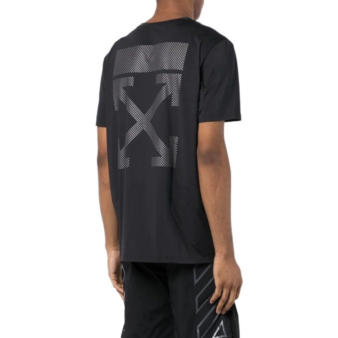 Camiseta negra de manga corta con cuello redondo y estampado de flechas para hombre de Off-White
