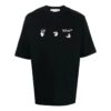 Camiseta negra de manga corta con cuello redondo y estampado de logotipo Off-White para hombre FW22