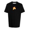 Camiseta negra de manga corta con cuello redondo y estampado de logotipo para hombre de Off-White