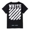 Camiseta negra de manga corta con cuello redondo y estampado de rayas de tigre Off-White Men’s C/O Virgil Abloh Splash Ink