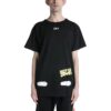 Camiseta negra de manga corta con cuello redondo y estampado de rayas de tigre Off-White Men’s C/O Virgil Abloh Splash Ink