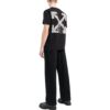 Camiseta negra de manga corta con cuello redondo y estampado del logotipo de Off-White para hombre, colección FW22