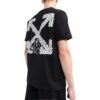 Camiseta negra de manga corta con cuello redondo y estampado del logotipo de Off-White para hombre, colección FW22