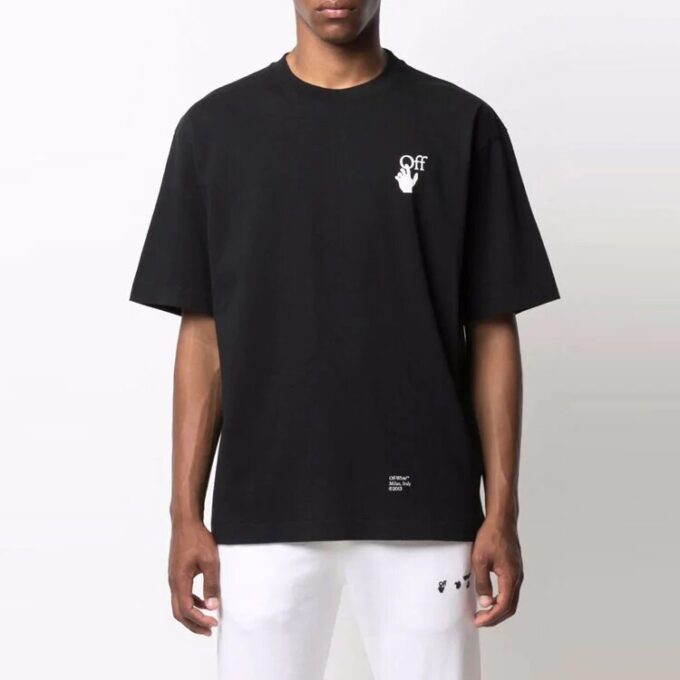 Camiseta negra de manga corta con estampado de flechas para hombre de Off-White