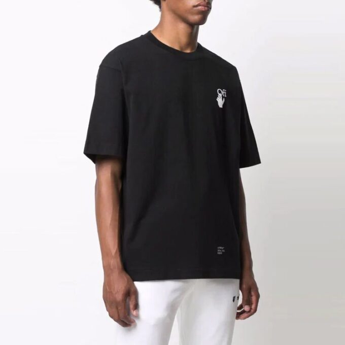 Camiseta negra de manga corta con estampado de flechas para hombre de Off-White