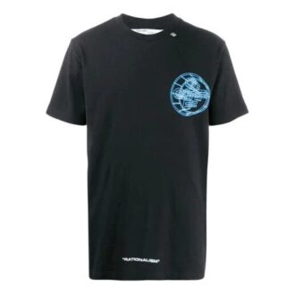 Camiseta negra de manga corta con estampado de logotipo para hombre de Off-White