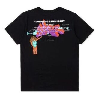 Camiseta negra de manga corta con estampado en la espalda de Off-White para hombre en Pantalones Cortos