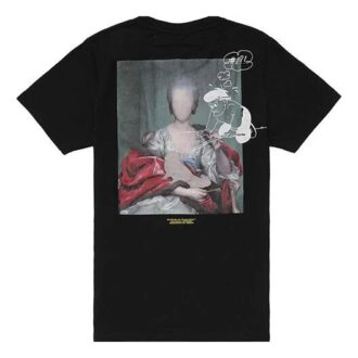 Camiseta negra de manga corta con estampado fotográfico en la espalda para hombre de Off-White