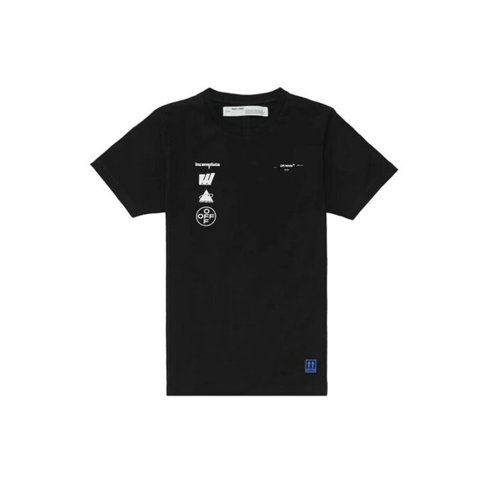 Camiseta negra de manga corta con estampado fotográfico en la espalda para hombre de Off-White
