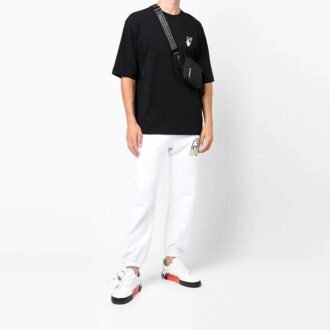 Camiseta negra de manga corta con estampado pequeño para hombre de Off-White