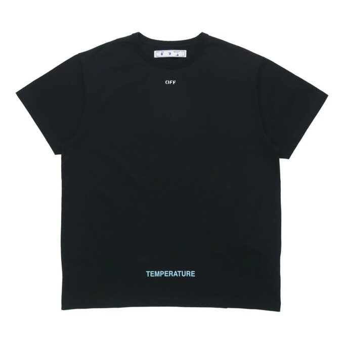 Camiseta negra de manga corta con rayas y letras básicas de Off-White para hombre, C/O VIRGIL ABLOH