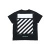 Camiseta negra de manga corta con rayas y letras básicas de Off-White para hombre, C/O VIRGIL ABLOH
