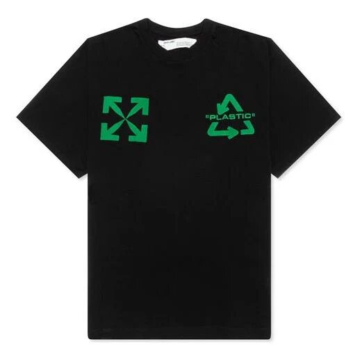 Camiseta negra de manga corta holgada con estampado del logotipo bordado C/O VIRGIL ABLOH de Off-White para hombre