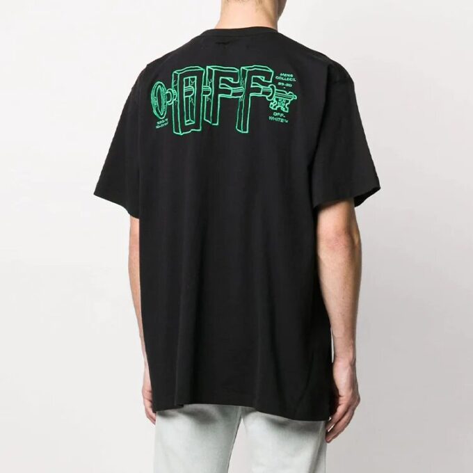 Camiseta negra de manga corta holgada con estampado del logotipo bordado C/O VIRGIL ABLOH de Off-White para hombre
