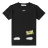 Camiseta negra de manga corta Off-White para hombre C/O Virgil Abloh con rayas de tigre y salpicaduras de tinta